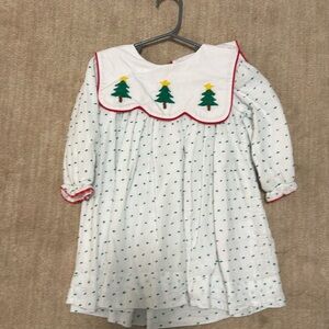 3T Smocked Christmas Tree Dress